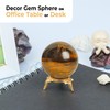 PYOR Tiger Eye Stone, Sphere Crystal, Meditation Figurine, Feng Shui