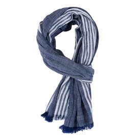 REHJJDFD Men Striped Cotton Linen Scarf Male Warm Tassel Scarves Shawl Light Khaki