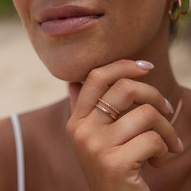 Purelei® Mau Adjustable Ring - Adjustable Ring in Gold, Silver and Rose Gold - Elegant Design with Twisted Look - Sizes S/M and M/L - High Quality Stainless Steel, Stainless Steel