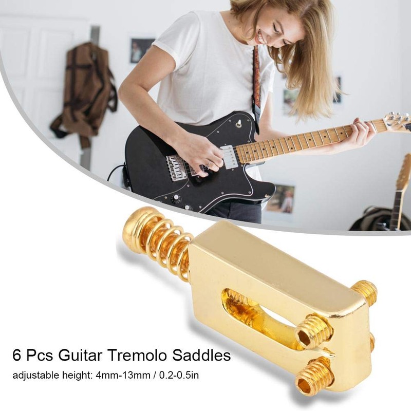 6 Pcs Electric Guitar Tremolo Saddles Bridge for Electric Guitar