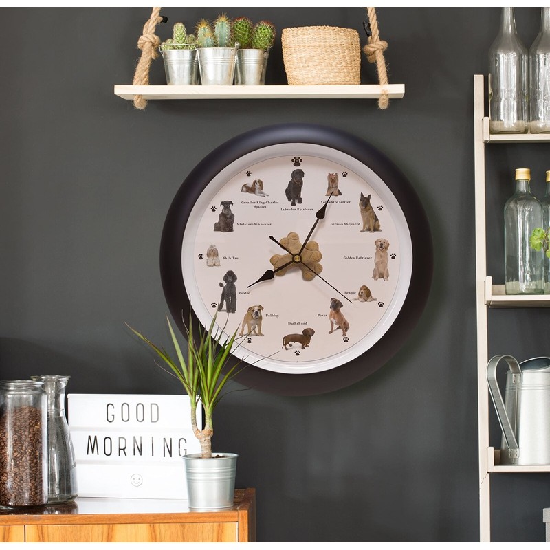 Mark Feldstein & Associates Barking Dog Sounds Wall Clock, 13