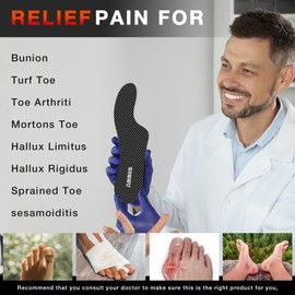 Mortons Extension Carbon Fiber Insole 1PC, ARRIS Morton's Extension Orthotic Shoe Insert, Very Rigid Foot Support for Turf Toe, Hallux Limitus, Hallux Rigidus, Arthritis,10.15" for Men 8.5, Women 9.5