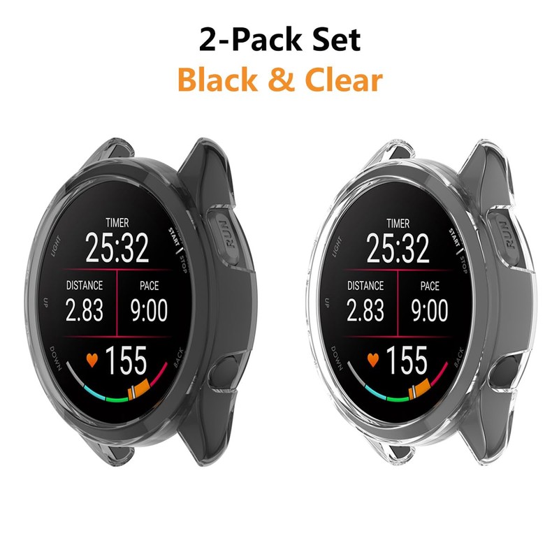 HOMTERN 2-Pack Cases Compatible with GARMIN Forerunner 165/165 Music Case,Flexible