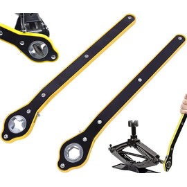 Universal Automotive 360° Swivel Labor-Saving Jack Ratchet Wrench, Scissor Jack Lift Speed Handle Tool Jack Lug Handle Tool Tire Wheel Jack Wrench for Travel/Truck/SUV (2 PCS)
