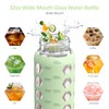 MUKOKO Glass Water Bottles,32oz Glass Tumbler with Straw,Drinking Bottles with