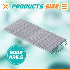 Zhengmy 23 Gauge Pin Nails Headless Pins Nails 1 Inch Galvanized Brad Nailer for Molding Cabinetry Building Assembly, 5000 Pieces