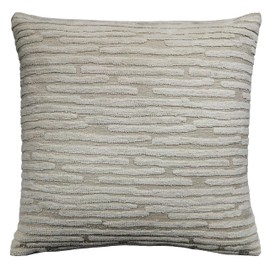 Riverbrook Home Zippered Cushion Cover Pillow with Removable Soft Angel Hair Filler, Kevin Cotton - White, 20 x 20-Inch