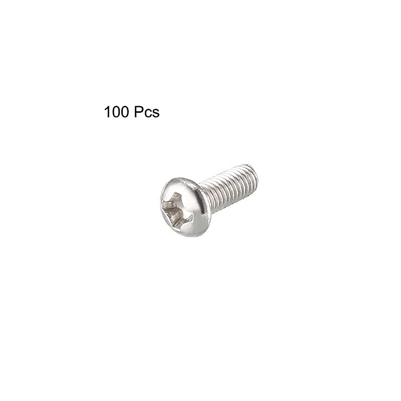 uxcell M3x8mm Stainless Steel Phillips Round Pan Head Machine Screws