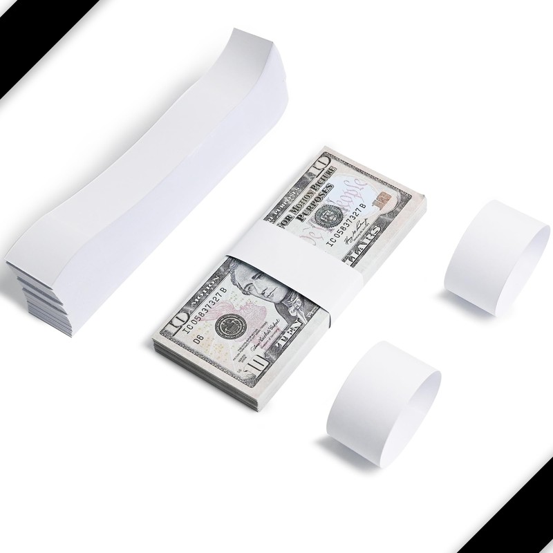 L LIKED Blank Money Band Self Sealing Currency Straps for