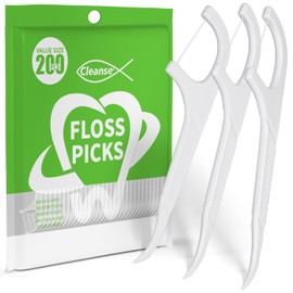 Cleanse Zahnseide Stick 200 Stück 3X Zahnreinigung,Speziell für Backenzähne Sauber,Einfach Zahnreinigung für engen Zahnzwischenräume problemlos nutzen kann,die zwischenräume sauber und das Zahnfleisch gesund.