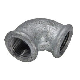 Angle 90° Cast with Internal Thread Rp 1/2 Inch (IG), Double-Sided, 25 Bar Malleable Cast Iron Galvanised