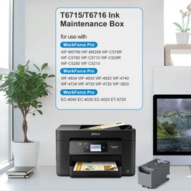 T6715 Maintenance Box - 2 Packs, Compatible Replacement for Workfore Pro WF-4730 WF-4740 WF-4830 WF-4720 WF-4820 WF-3820 EC-4020 EC-4030 EC-4040 WF-C5710 WF-C5790 WF-C5210 WF-C5290 Printers, T617500