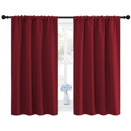 NICETOWN Burgundy Curtains Blackout Drape Panels - Lights Block Out Window Treatment Curtain Sets for Home Decoration on Christmas & Thanksgiving Day (Set of 2 Panels, 42 by 45-Inch)