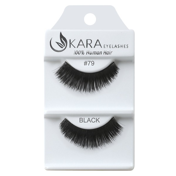 Kara Beauty Human Hair Eyelashes - 79 (Pack of 6)