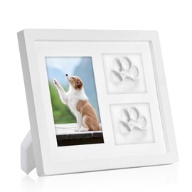 Vegena Dog or Cat Paw Print Kit, Cat and Dog Pet Paw Print Kit with Clay, 2 in 1 Pet Paw Print Keepsake Kit, Pet Memorial Photo Frame, Paw Print Kit Clay Keepsake Kit for Pet Lovers and Memorials