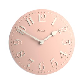 Jones Clocks® Betty wall clock | Modern convex clock | 30cm | Rose pink | Ideal for the kitchen, living room, office or bedroom