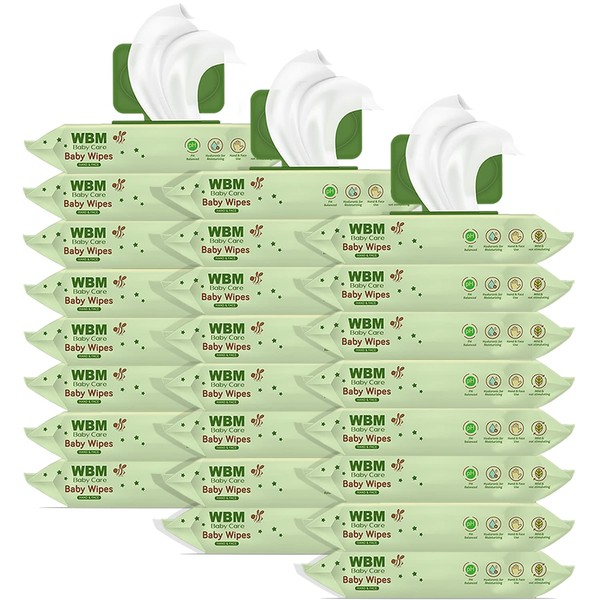 WBM Baby Care Unscented Baby Wipes-24 Flip-Top Pack, (1152 Total)