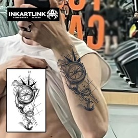 INKARTLINK 2 Láminas Extragrandes de Tatuajes Semipermanentes, Tatuajes Temporales, Diseños Artísticos para Adultos, Resistentes Al Agua, Realistas, S