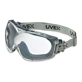 UVEX by Honeywell 763-S3970DF Stealth OTG Goggle, Navy Body, Logoed Fabric Headband, Clear Lens, Dura-Stream Dual (Anti-Fog/Anti-Scratch) Coating