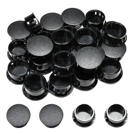 Tapón de plástico de 3/4 pulgadas/19 mm para orificio redondo, tapones de panel de bloqueo a presión, tapas de cierre de tornillo de puerta para gabinete de cocina, muebles, cajas