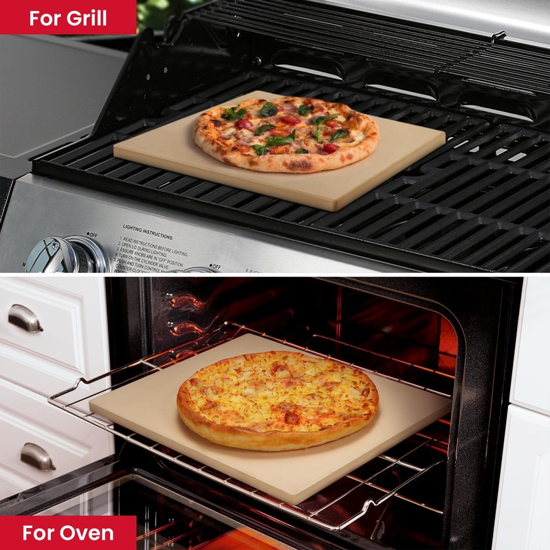 Unicook Pizza Stone for Oven and Grill, Rectangular Baking Pan