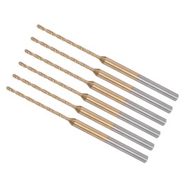 CoCud Mini Drill Bit 1mm Drill Diameter 2.35mm Shank Diameter Titanium Coated Micro Carving Drill Bit for Plastic and Woodworking 6pcs