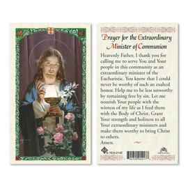 Prayer to The Extraordinary Minister of Communion Jesus with Chalice Laminated Prayer Cards - Pack of 25