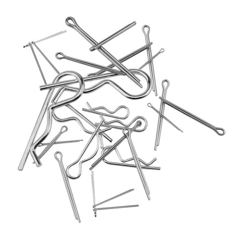 WMYCONGCONG 12サイズ 303個セット ステンレス鋼コッターピン割りピンキット 割りピン品揃えキット + 亜鉛メッキ鋼Rピン スナップピンファスナーセット ヒッチピンヘアピンロックシステム用