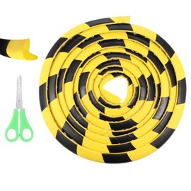 Self Adhesive Wall Corner Guard, 9.8 ft L-Shaped Edge Protector, Yellow Black NBR Foam Safety Bumper, Impact-Resistant Safety Warning Edge Guard for Factory, Garage, Warehouse