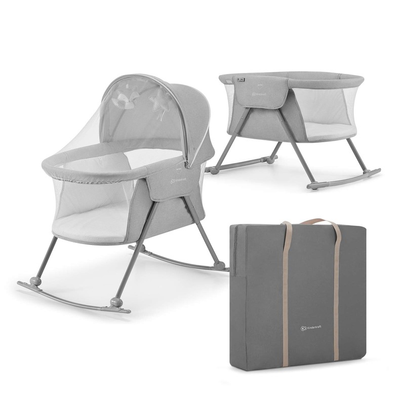 Kinderkraft LOVI Travel Bassinet for Baby, Portable Folding Baby Bed