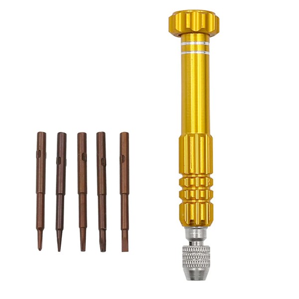 5-in-1 Multifunction Screwdriver with Five Screwdriver Head Slotted and Phillips