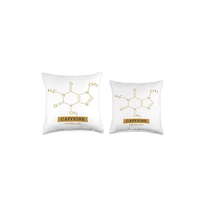 Good Vibes Gifts Caffeine Molecule Throw Pillow, 18x18, Multicolor