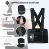 Adjustable Lower Back Support Belt with Suspenders - Heavy Duty