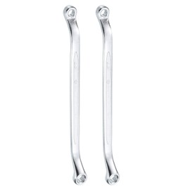 HARFINGTON 2pcs 45-Degree Offset Box End Wrench 10mm x 12mm 12 Point Metric CR-V Double Box End Wrench Chrome Vanadium Steel Long Offset Torx Box Wrench for Automotive Home Repair Tool
