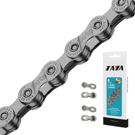 TAYA e-OCTO-DH Single & 7-8 Speed Bicycle Chain, 136 Links, GST Rustproof, Durable and Smooth, for E-Bike, Gravel and MTB