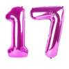 40 Inch Large 17 Balloon Numbers Rose Purple Big Foil