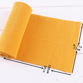TinaKim Thick Rib Knit Trim Fabric,Waistbands Cuff Hem Collar Sewing Material (Orange, 36x6in)