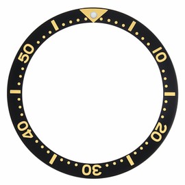 Ewatchparts Bezel Insert Compatible With Seiko 7002 6309 SKX007K2 7S26-0020 Diver Automatic Black Gold Font