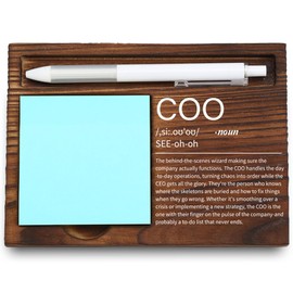 VYNWPDFLI COO Executive Desk Organizer, Operations Manager Gift, Unique Office Decor for Company Leaders, Wooden Sticky Note Holder, 6.4*4.6*0.6 inches,LQQ51