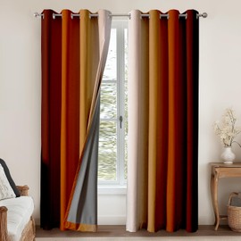 GOLDLAWN Burnt Orange Ombre Blackout Curtains 84 Inch Length 2 Panels Set, Abstract Terracotta Gradient Room Darkening Curtain for Living Room Bedroom Window Privacy Modern Decorative Grommet Drapes