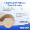 Niceful Silver Calcium Wound Dressing 4" x 4", Highly Absorbent