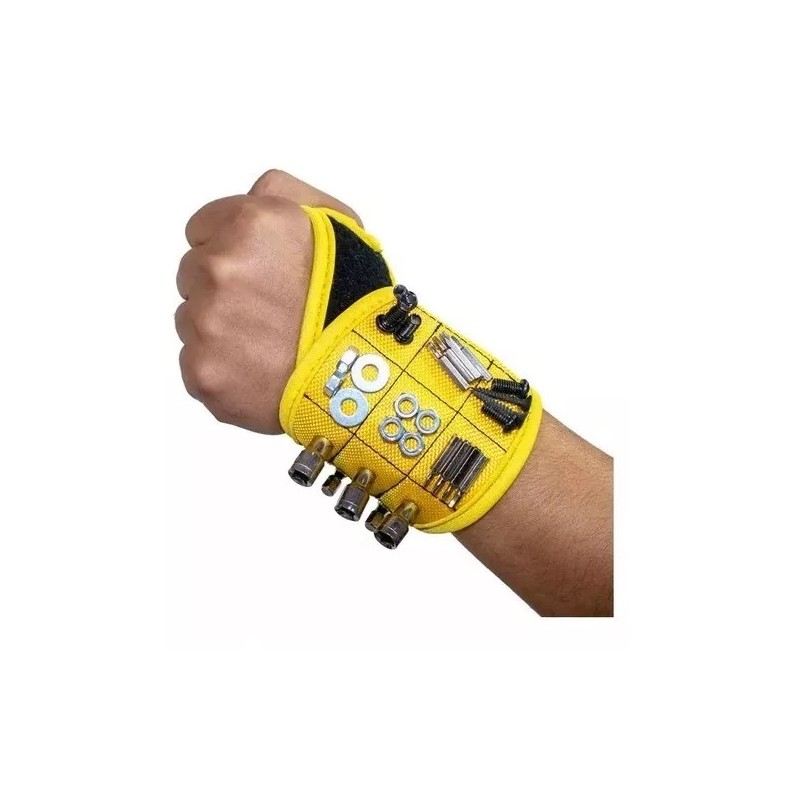 Estuchelandia Pulsera Magnética Con Imanes Correa Soporte Clavos Tornillos