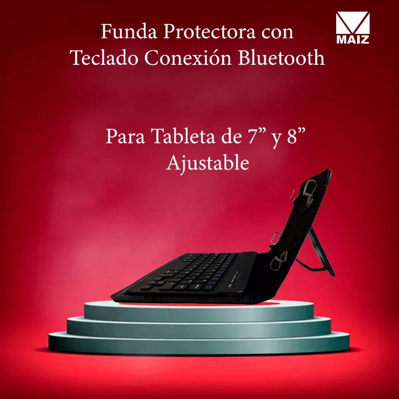 Maíz Funda Protectora C/teclado Bluetooth Para 7 Y 8 Pulgadas