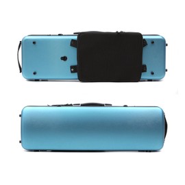 YoungMonic 4/4 Full Size Carbon Fiber Rectangular Violin Case With Code Lock, Lightweight Colorful Box, Strong Strap (Blue), Case-46 MN