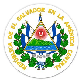 El Salvador Coat of Arms - 12" Vinyl Sticker Waterproof Decal