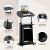 tonchean Lectern Podium Stand with Wheels Mobile Height Adjustable Church