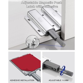 Jiayi Metal Cabinet Door Catches Heavy Duty 2 Pack Double Push to Open Door Latch Touch Latches Kitchen Door Push Release Latch for Drawer Closure Push Catch Press Out Cabinet Hardware