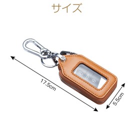 LIANHATA Smart Key Case with Window, PU Leather, Key Case, Zipper, Keychain, Unisex, orange