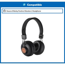 DowiTech Professional Replacement Ear Pads Compatible with House of Marley Positive Vibration 2 Headphones Ear Pads with Skin Friendly Leather and Memory Foam