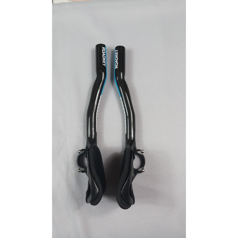 Aero Bars TT Bike Armrest Handlebars Blue 3K Gloss Carbon